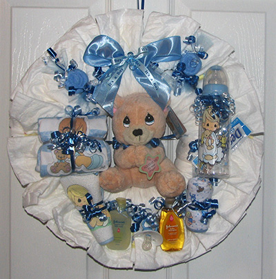 Precious Moments Diaper Wreath