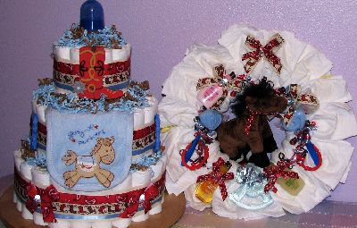 Western-Diaper-Cake-Wreath.JPG - Cowboy Western Diaper Cake & Wreath