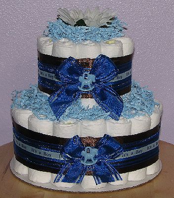 Blue & Brown Diaper Cake
