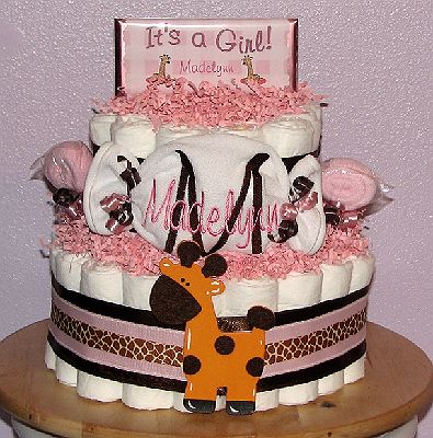 Giraffe-Diaper-Cake-Centerpiece.JPG - Pink Giraffe