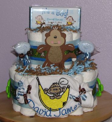 Monkey-Diaper-Cakes.JPG - Monkey Diaper Cakes