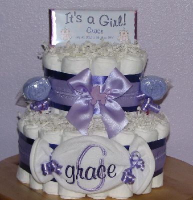 Purple-Diaper-Cakes.JPG - Purple Diaper Cakes