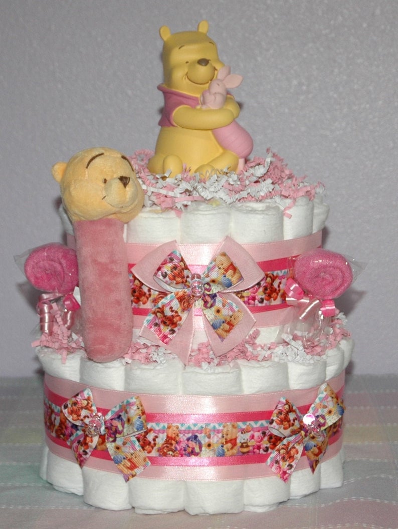 Diaper Cake Baby Shower NEW DISNEY WINNIE THE POOH BIB 