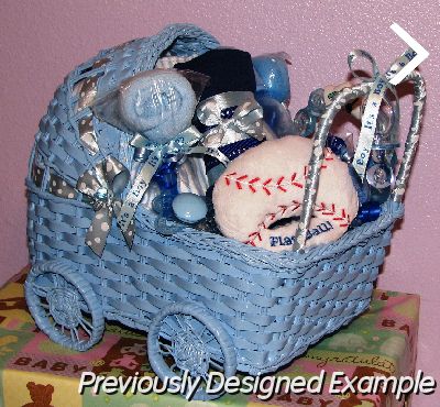 Baby-Carriage-Shower-Gift.JPG - Wicker Baby Carriage
