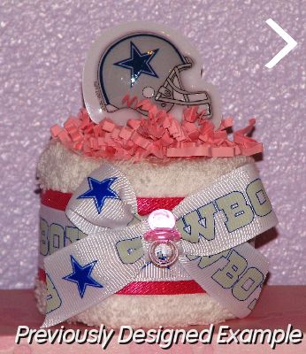 Cowboys-Towel-Cake-Favor.JPG - Dallas Cowboys Mini Towel Cake Favor