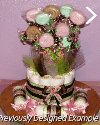 Pink-Lime-Diaper-Bouquet.JPG - Pink & Lime Diaper Bouquet