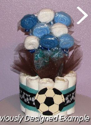 Soccer-Diaper-Bouquet.JPG - Soccer Diaper Bouquet