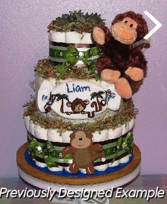 Embroidered-Monkey-Diaper-Cake.JPG - Monkey Diaper Cake