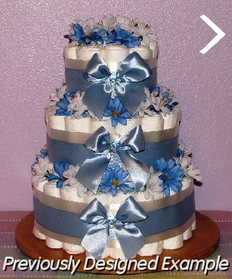Floral-Diaper-Cake.JPG - Elegant Floral Diaper Cake