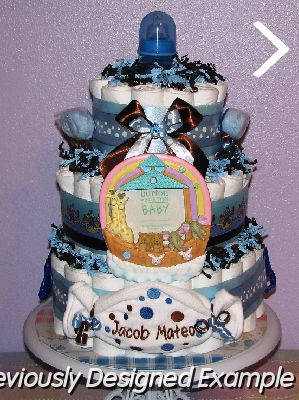 Noah's-Ark-Diaper-Cake.JPG - Custom Noah's Ark Diaper Cake