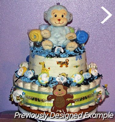 Organic-Monkey-Diaper-Cake.JPG - Safari Organic Diaper Cake