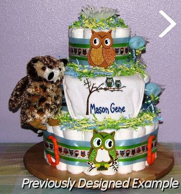 Owl-Diaper-Cakes.JPG - Owl Plush Diaper Cake