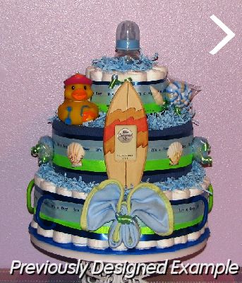 SurferDude-Diaper-Cake.JPG - Little Surfer Diaper Cake