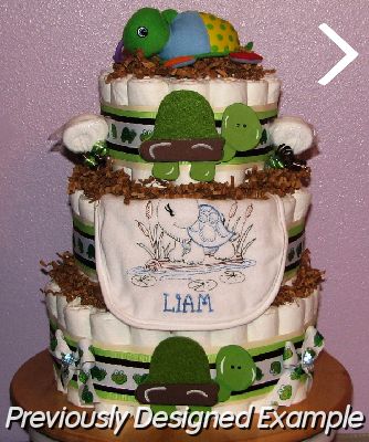 Turtle-Diaper-Cake.JPG - Turtle Plush Diaper Cake