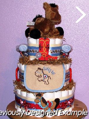 Western-Diaper-Cake.JPG - Cowboy Horse Diaper Cake