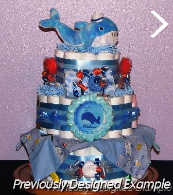WhaleFront.JPG - Whale Taggie Diaper Cake