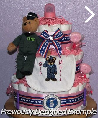 Air-Force-Diaper-Cake.JPG - Baby Girl Air Force Diaper Cake