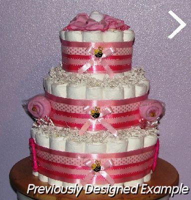 BabyGirl-Diaper-Cake.JPG - Pink Bumble Bee Diaper Cake