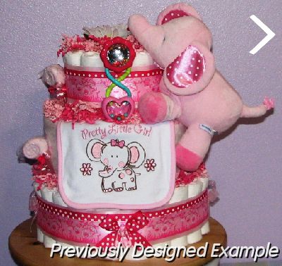 elephant diaper cake girl