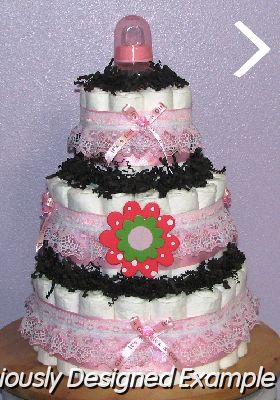 Pink-Lace-Diaper-Cake.JPG - Elegant Lace Diaper Cakes
