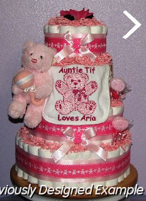 Pink-Teddy-Bear-Diaper-Cake.JPG - Pink Teddy Bear