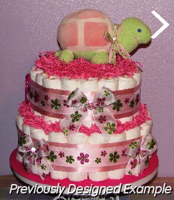 Pink-Turtle-Diaper-Cake.JPG - Turtle Diaper Cake