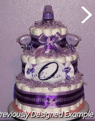 Purple-Diaper-Cakes.JPG - Custom Purple Diaper Cakes