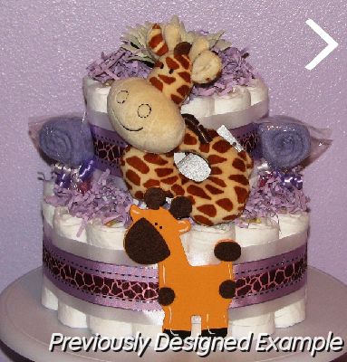 Purple-Giraffe-Diaper-Cake.JPG - Purple Giraffe Diaper Cake
