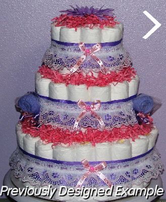 Purple-Pink-Diaper-Cakes.JPG - Pink & Purple Diaper Cake