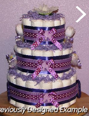 Purple-Polka-Dot-Diaper-Cake.JPG - Purple Polka Dot Diaper Cake