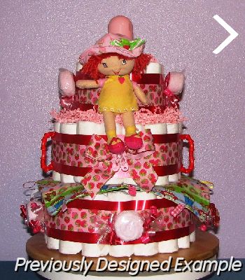 Strawberry-Shortcake-Diaper-Cake.JPG - Strawberry Shortcake Diaper Cake