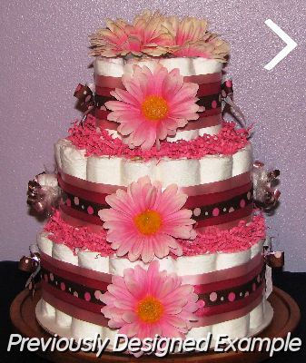 polkadotfront.JPG - Floral Diaper Cake