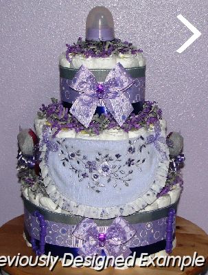 purple-grey.JPG - Purple and Grey Diaper Cake