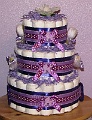 Purple-Polka-Dot-Diaper-Cake