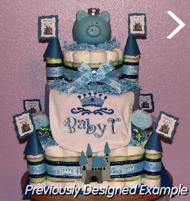 Castle-Diaper-Cake.JPG - Lime and Blue Diaper Castle