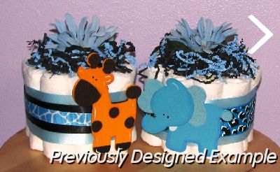 Blue-Safari-Diaper-Cupcakes.JPG - Blue Sweet Safari Diaper Cupcakes