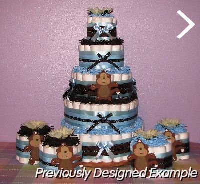 Diaper-Cake-Package.JPG - Monkey Themed Cupcakes & Matching Diaper Cake