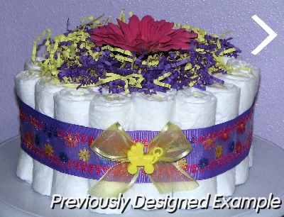 Diaper-Cupcake.JPG - Large Purple Yellow Diaper Cupcake