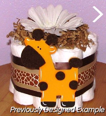 Giraffe-Diaper-Cupcake.JPG - Giraffe Designer Cupcake