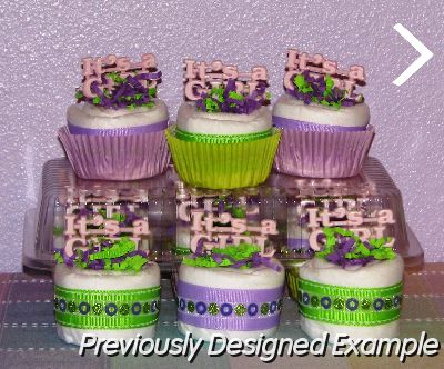 Mini-Diaper-Cupcakes.JPG - Purple & Lime Mini Diaper Cupcakes