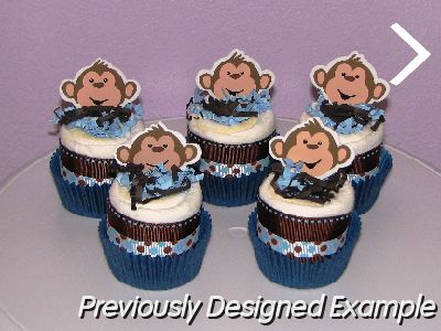 Monkey-MiniDiaper-Cupcakes.JPG - Monkey Mini Diaper Cupcakes