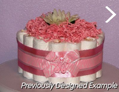 Pink-Zebra-Diaper-Cupcake.JPG - Pink Zebra Large Diaper Cupcake