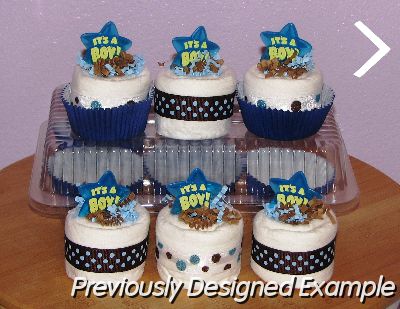 Polka-Dot-Mini-Cupcakes.JPG - Blue & Brown Polka Dot Mini Cupcakes
