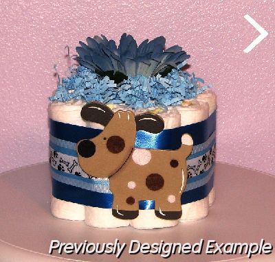 Puppy-Dog-Diaper-Cupcake.JPG - Dog Themed Diaper Cupcake