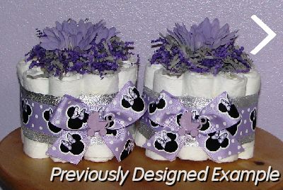 Purple-Minnie-Mouse-Diaper-Cupcakes.JPG - Minnie Mouse Diaper Cupcakes