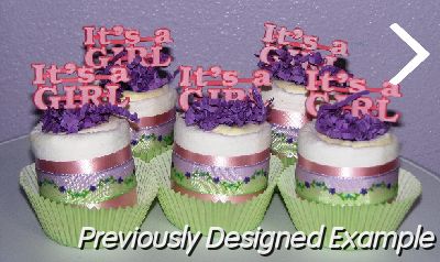 pink-green.JPG - Pink & Lime & Purple Mini Diaper Cupcakes