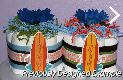 surfing-diaper-cupcakes.JPG - Surfer Themed DIaper Cupcakes