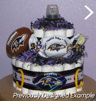 Baltimore-Ravens-Diaper-Cake.JPG - Baltimore Ravens Diaper Cake