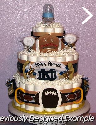 Baylen-Notre-Dame-Diaper-Cake.JPG - Custom Notre Dame Diaper Cake