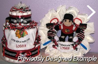 Blackhawks-Baby-Gifts.JPG - Blackhawks Cake & Wreath Combo